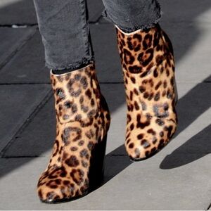 Nicole Miller Mela Leopard Wedge Booties